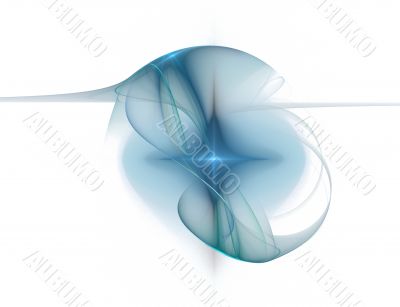 Abstract Blue Star with Gossamer on White