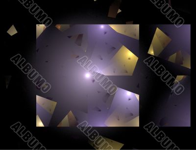 Abstract Shattered Glass Image in Purple and Gold