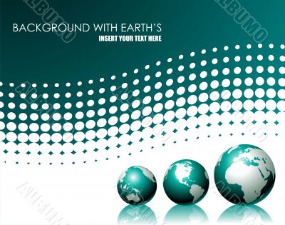 vector background with three globe