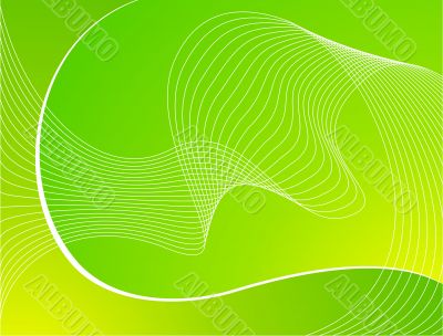 green background with white waves