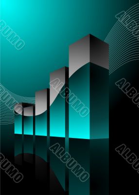 diagram illustration with wave on dark background