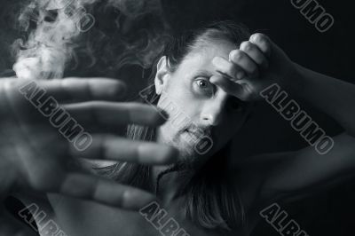 Portrait in a smoke