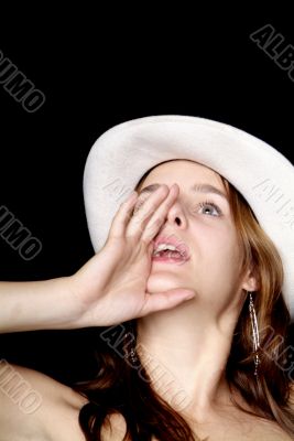 woman cries