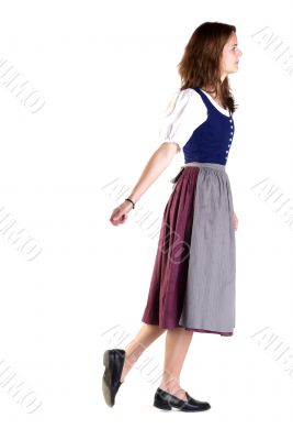 woman in Dirndl pulls