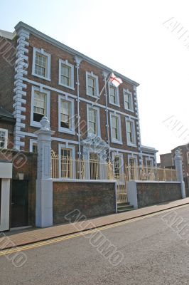 Grand Old Building Flying St Georges Flag