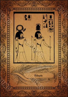 Parchment with egyptian elements
