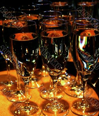 Wineglasses with white wine