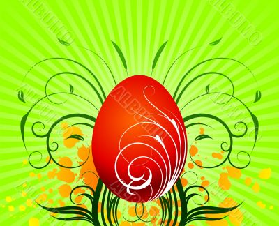 easter illustration with painted egg