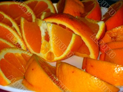 Slices of Orange on a Plate