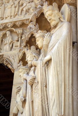 Sculptures on the Notre Dame de Paris