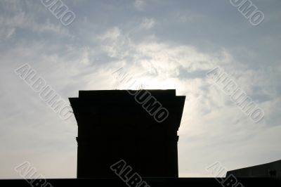 Silhouette of Old Industrial Chimney