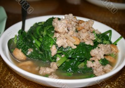 Chinese Minced Pork and Spinach