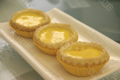 Three Chinese Egg Tarts
