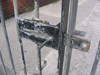 Iron Gate and Padlock
