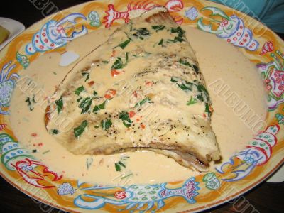 Skate Wing with Crab Sauce