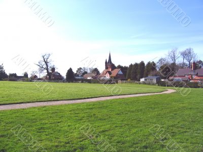 Village Green in Cheshire Village of Aldford