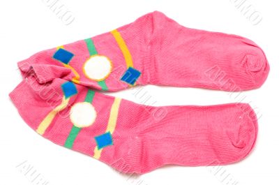 Red sock on white