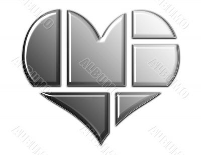 Heart Pieces in Black and White
