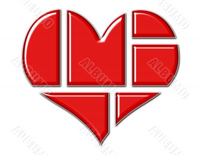 Red Heart in Pieces