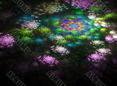 Lawn with the flowers