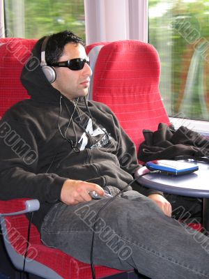 teenager listening to music