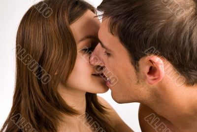 Boy kissing the girl