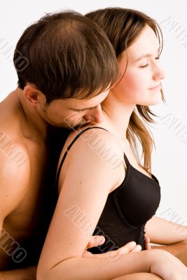 Enjoying his kiss
