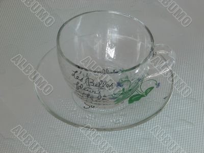 Glass cup and plate