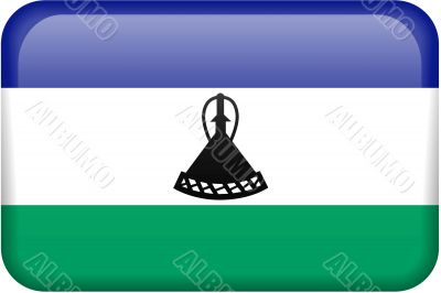 Lesotho Flag Button