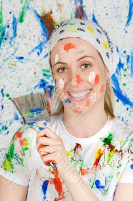 Woman painting