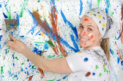 Woman painting