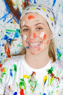 Woman painting