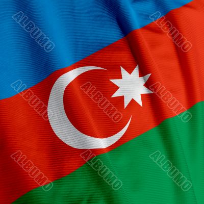 Azerbaijani Flag Closeup