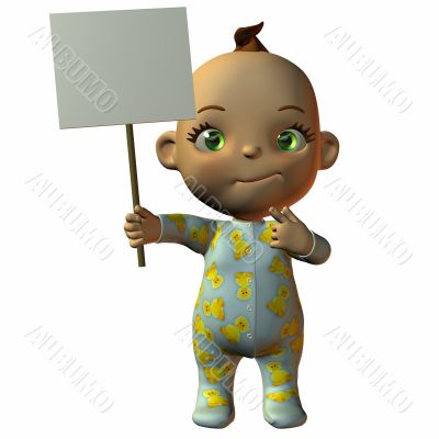Toon Baby with Sign