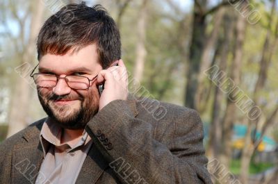 businessman calling by phone