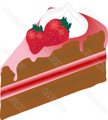 Cake with strawberries