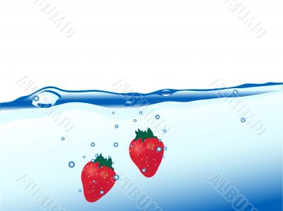 Strawberries in water