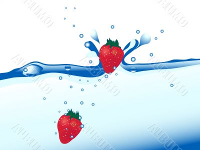 Strawberries in water