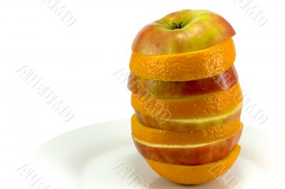 Fruit sandwich on plate