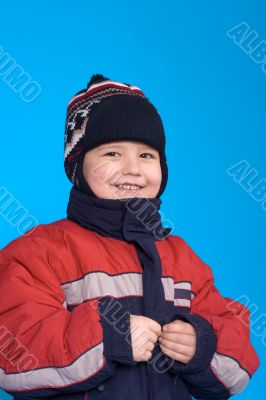 cild on a blue background