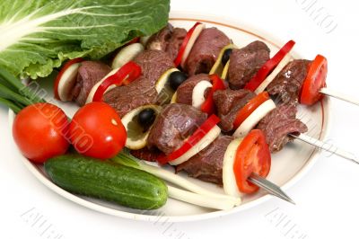 Appetizing shish kebab