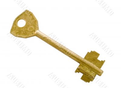 Old yellow brass key