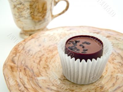 Saucer with chocolate