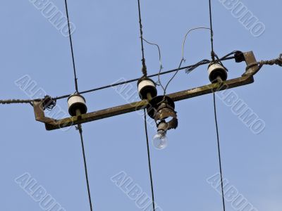 Street wires with lamp