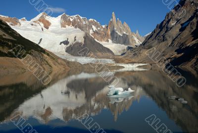 Mount Cerro Torre from lake Torre