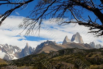 Mountains Fitz Roy and Cerro Torre. Argentina.