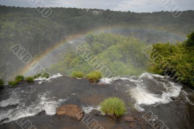 Iguazu waterfalls with vrainbow. Argentina