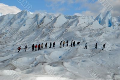 Trekking  on a glacier