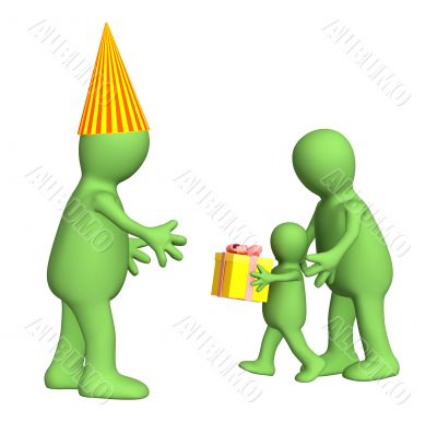 3d child,  congratulating the daddy with a holiday