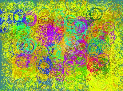 circles on yellow and green